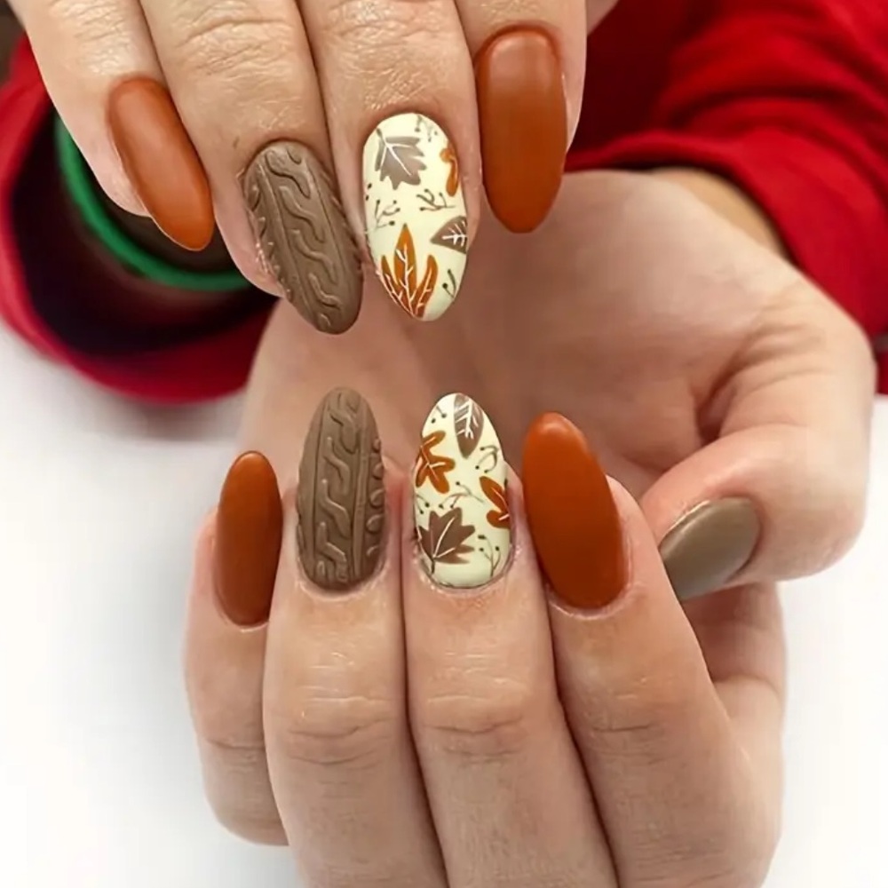 Autumn Leaf Press on Nails